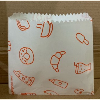 4" X 4.5" White Paper Grocery Bags (15Kg