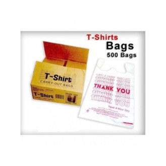 16 x 20 Inch Printed Thank You Handle T-Shirt Bags in Milky White Color ( 1 kg)